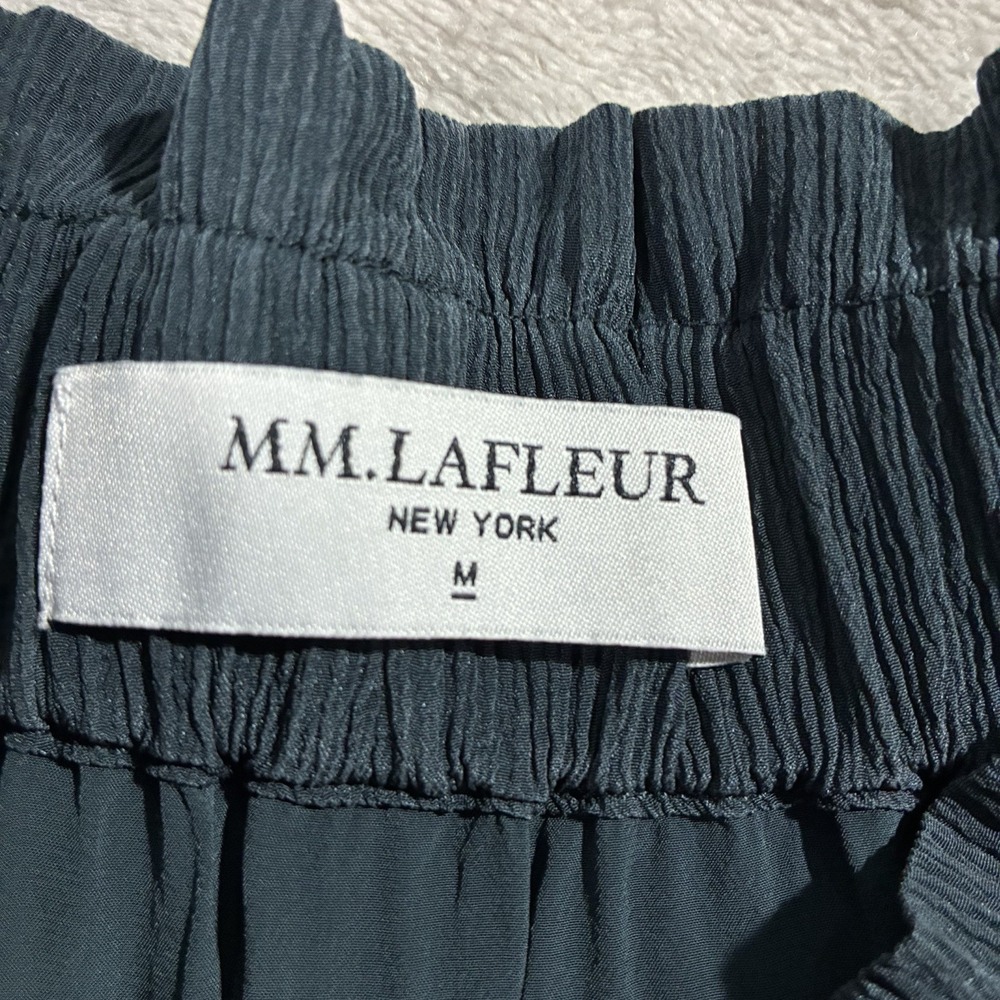 MM Lafleur 100% Silk Midi Maxi Skirt Forest Green Womens M Quiet Luxury Poetcore - Picture 2 of 6